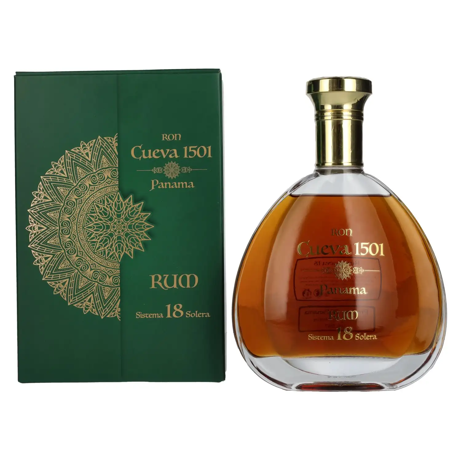 Bottle of Ron Cueva 1501 Panama Rum Sistema 18 Solera