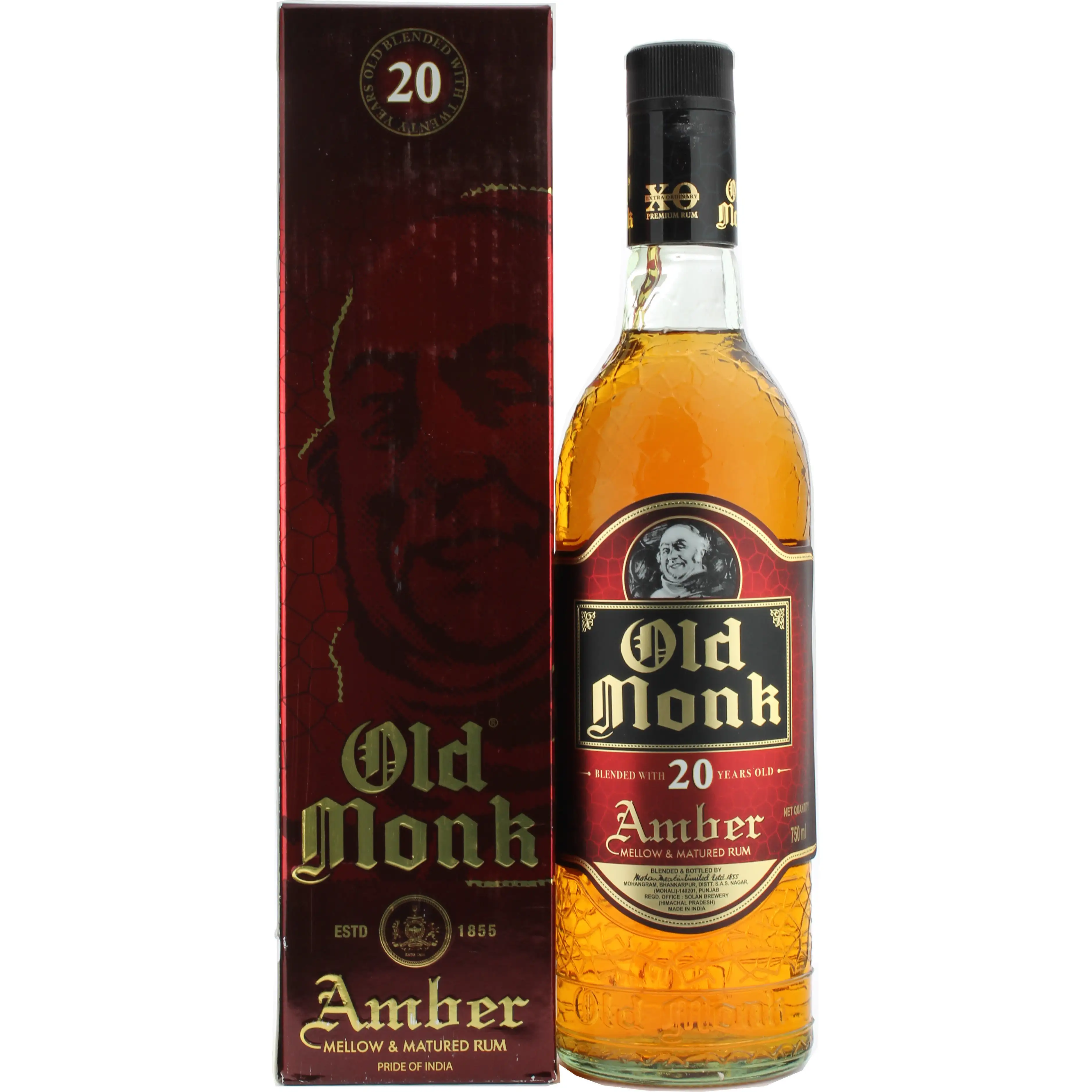 Bottle of Mohan Meakin Distillery Old Monk Amber
