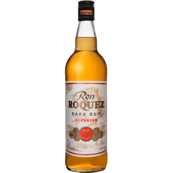 Bottle of Ron Roquez Roquez Dark Rum