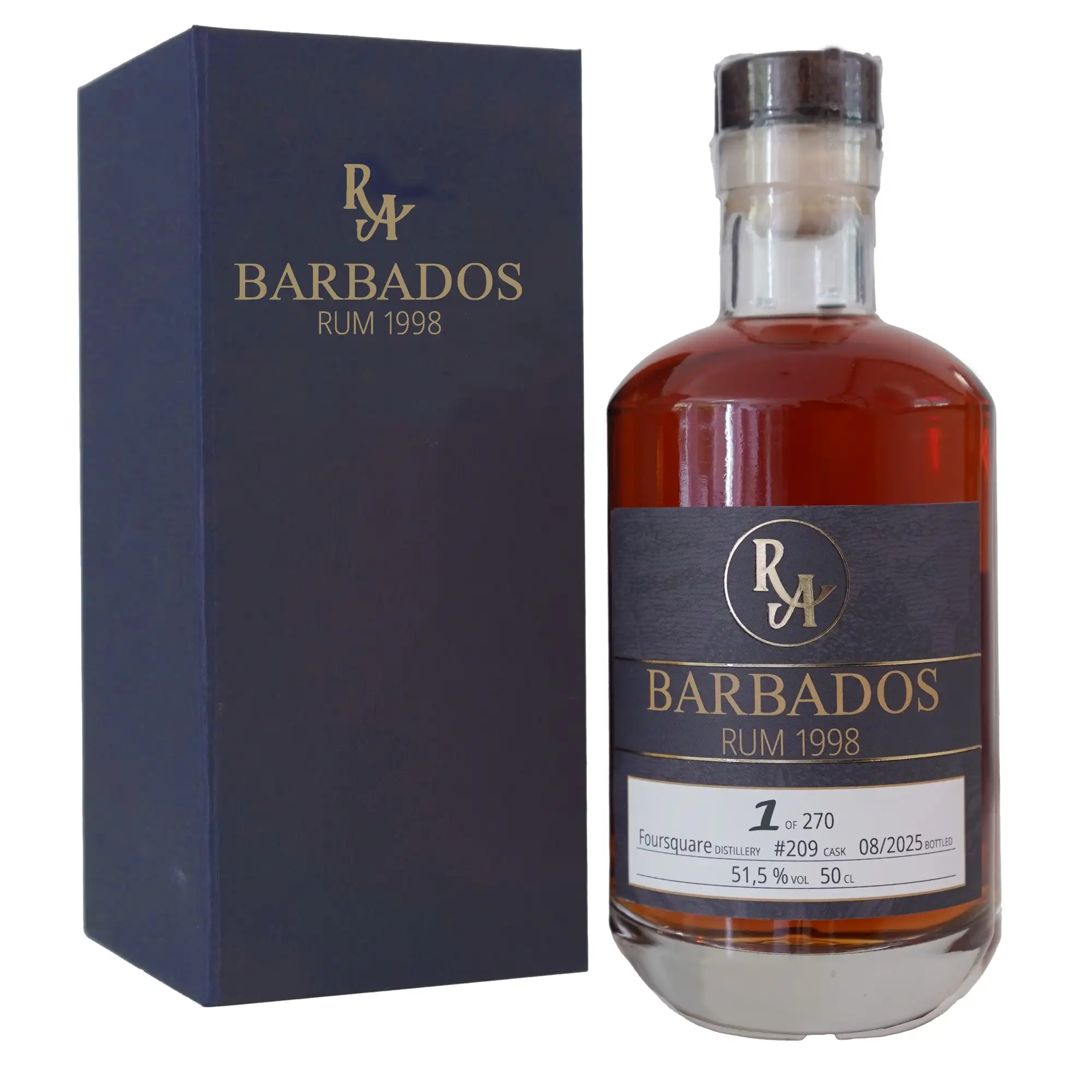 Bottle of Foursquare RA Barbados Rum 1998