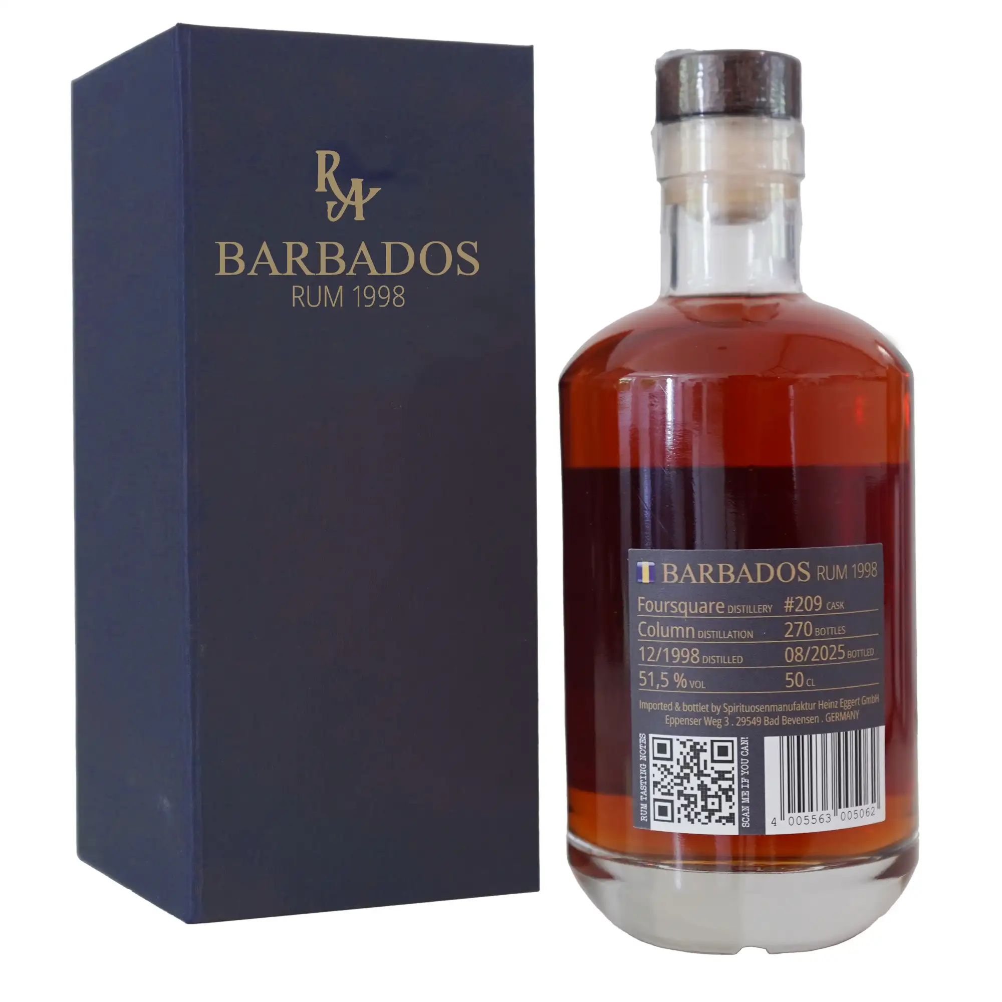 Image haute résolution de Foursquare RA Barbados Rum 1998