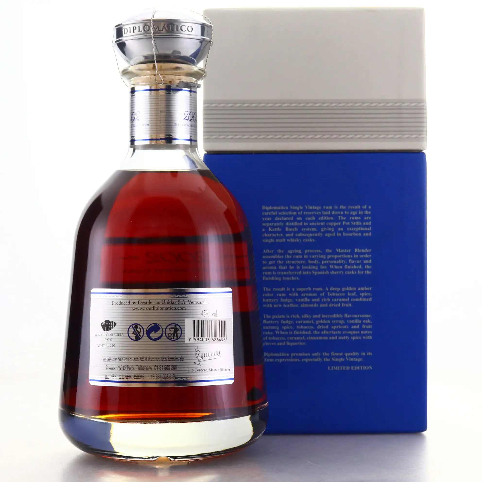 High resolution image of Diplomático Botucal (Diplomatico) 2001 - Single Vintage