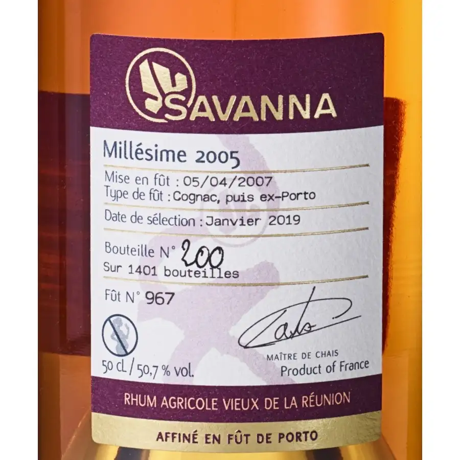 Image haute résolution de Savanna XO - Port Cask Finish 2005