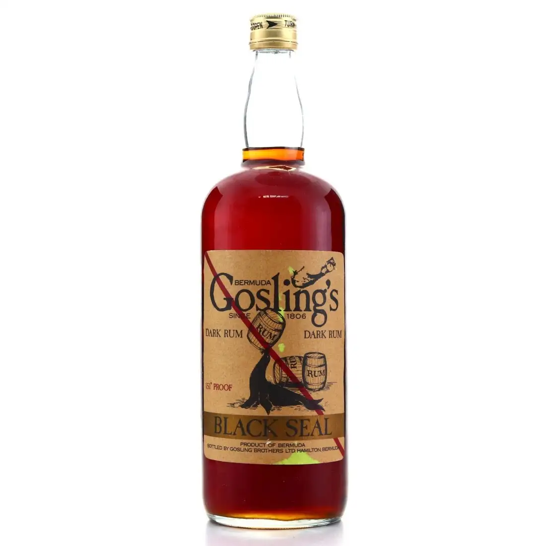 Bottle of Goslings Black Seal Rum (Vintage)