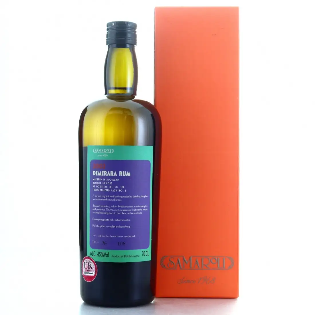 High resolution image of Samaroli DDL Demerara Rum 2002
