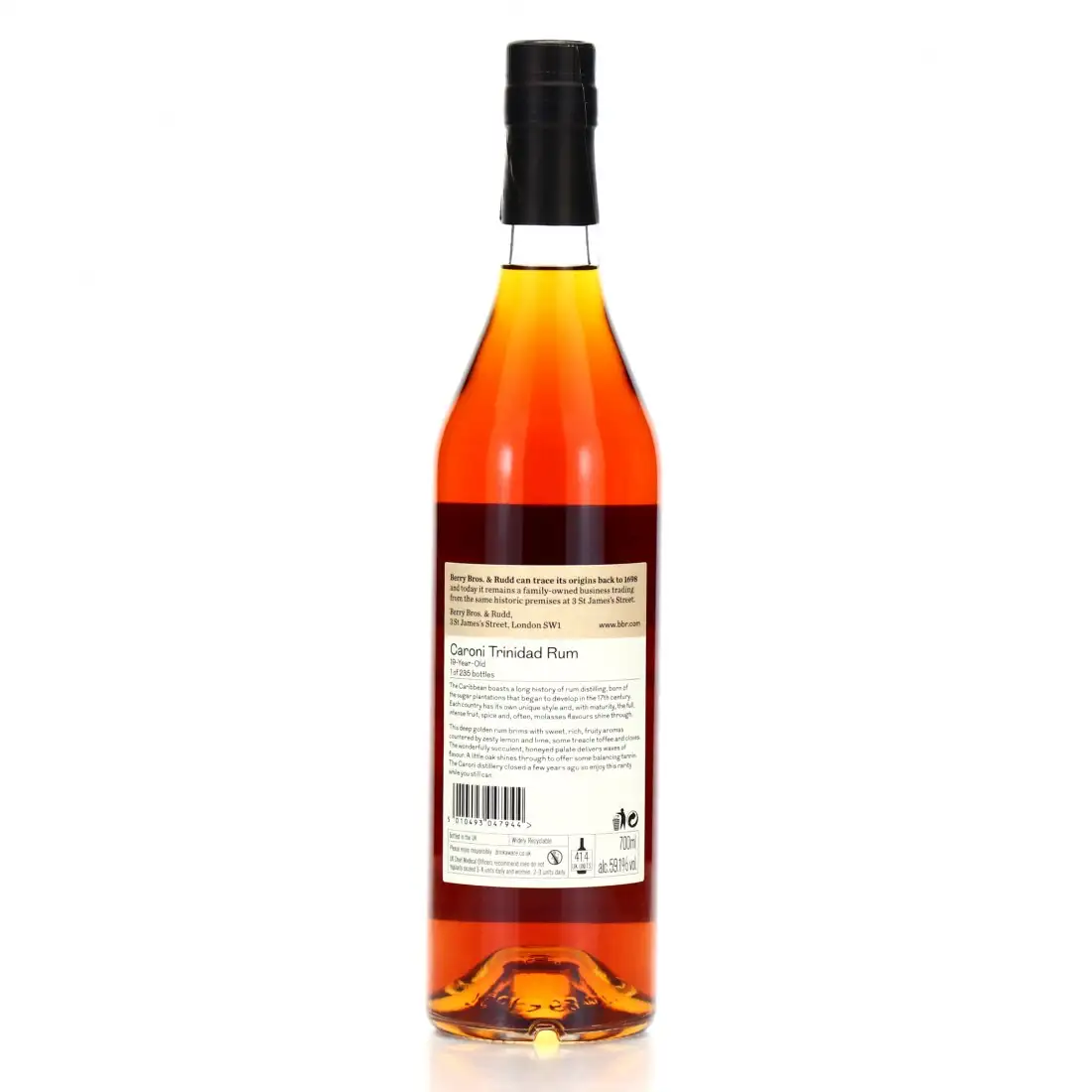 Image haute résolution de Berry Bros &amp; Rudd Caroni Trinidad Rum (Haromex Selection) 1997