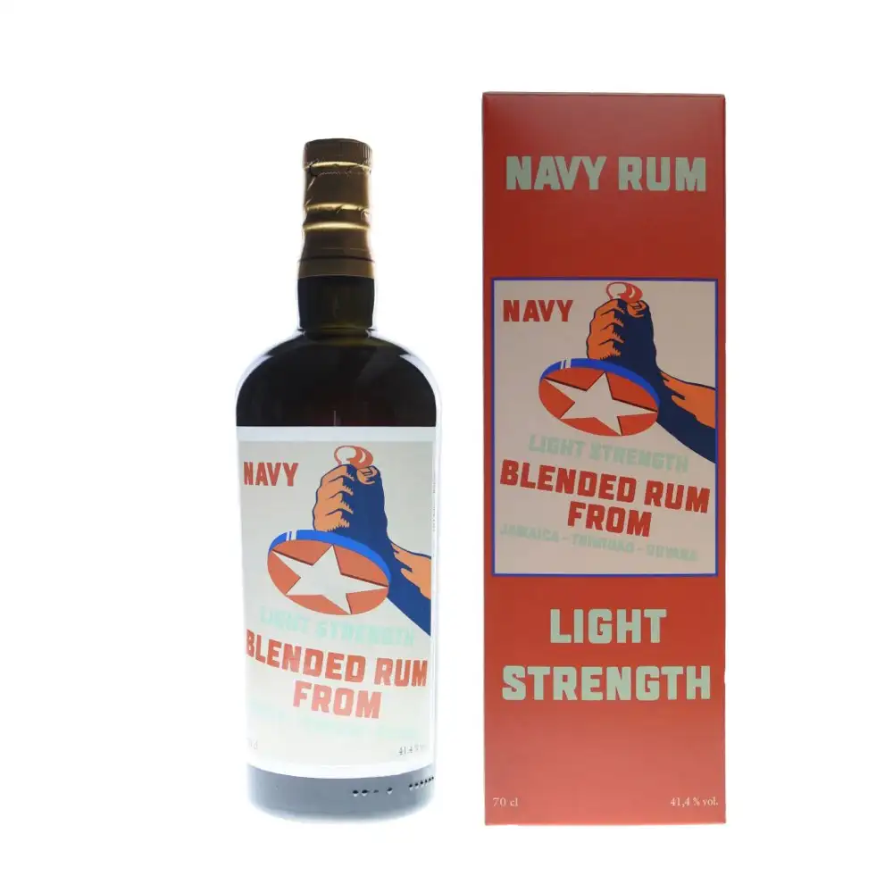 Bottle of Corman Collins Navy Rum Light Strength Blended Rum