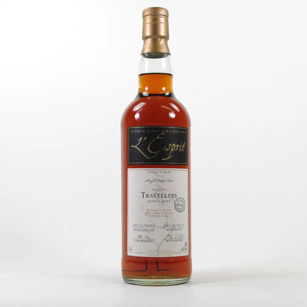 Bottle of Whisky & Rhum Travellers L‘Esprit 2005