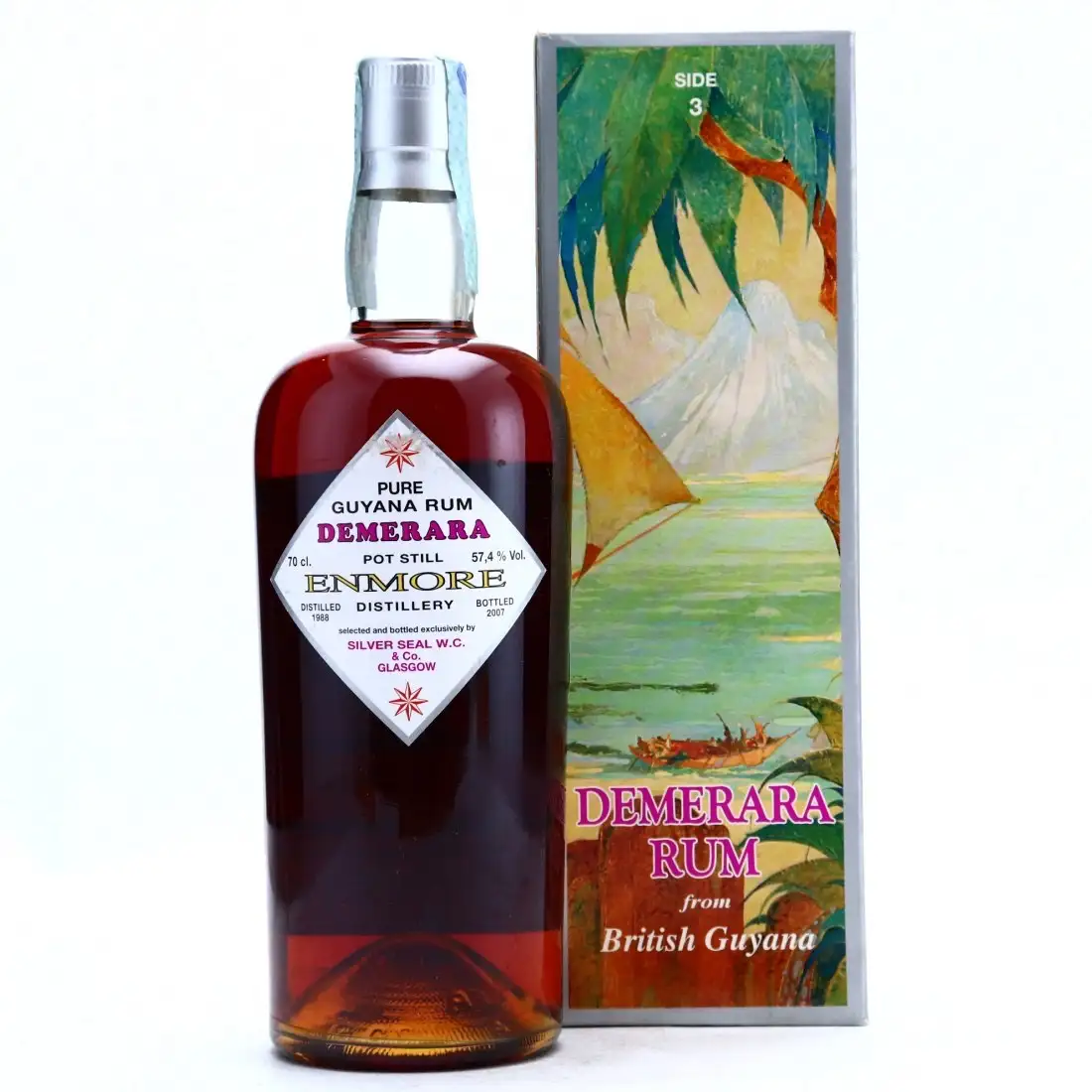 High resolution image of Silver Seal Enmore Demerara Rum 1988