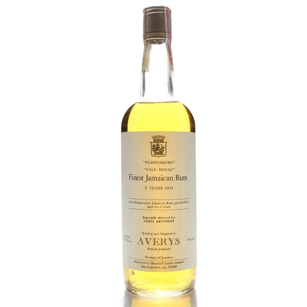 Bottle of Averys Long Pond Finest Jamaican Rum Vale Royal