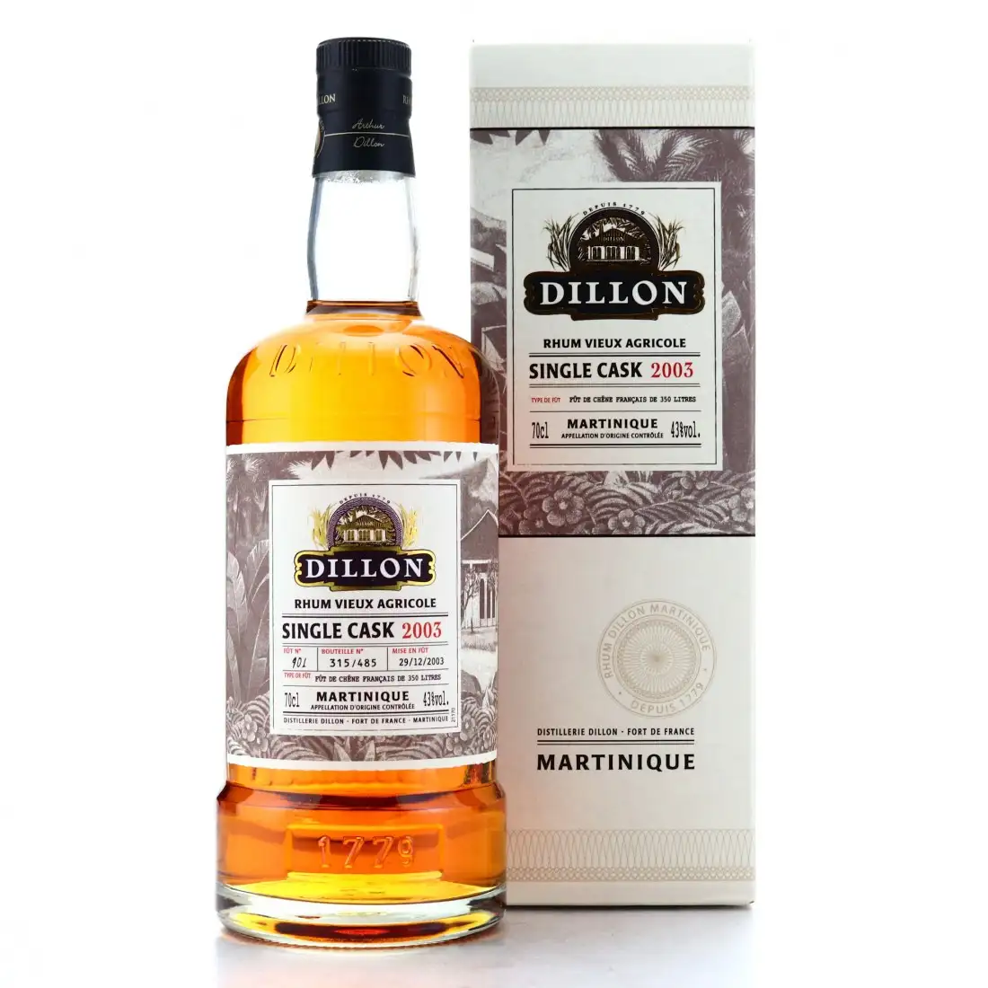 Bottle of Depaz Dillon Single Cask 2003