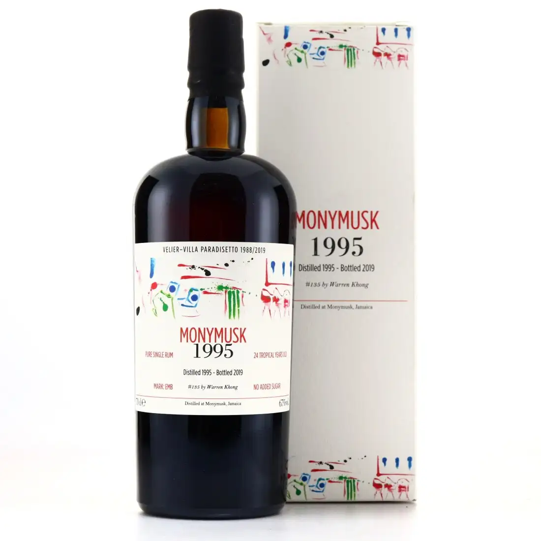 Bottle of Velier Clarendon Warren Khong Villa Paradisetto EMB 1995