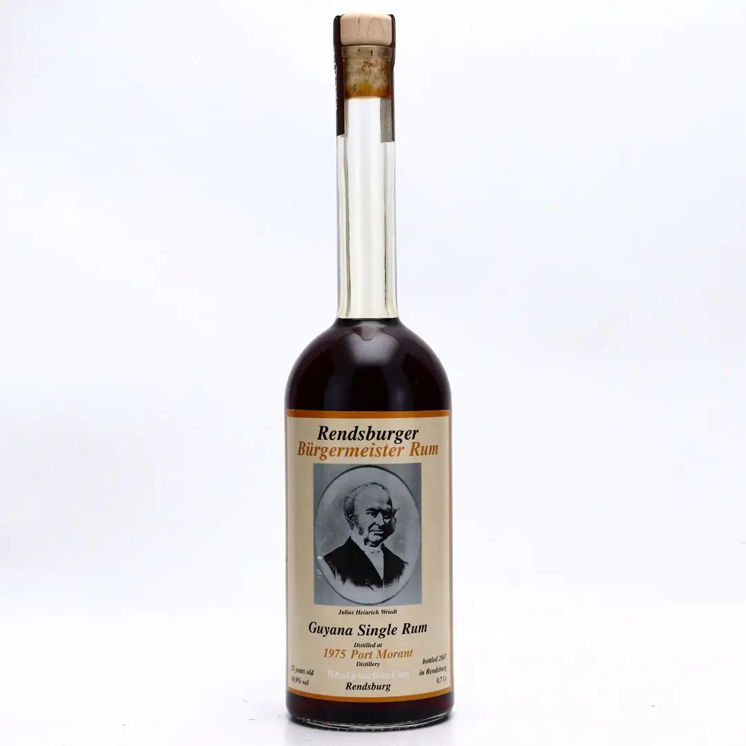 Bottle of Whisky Krüger Port Mourant Rendsburger Bürgermeister Rum 1975