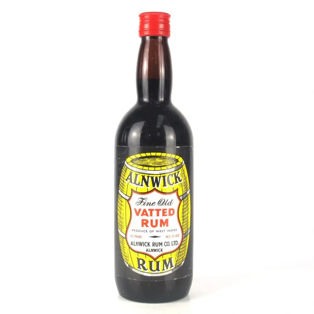 Bottle of Alnwick Rum Fine Old Vatted Rum 1970s