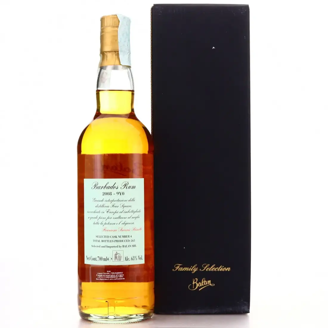 High resolution image of Balan Foursquare Family Selection Barbados Rum 2008
