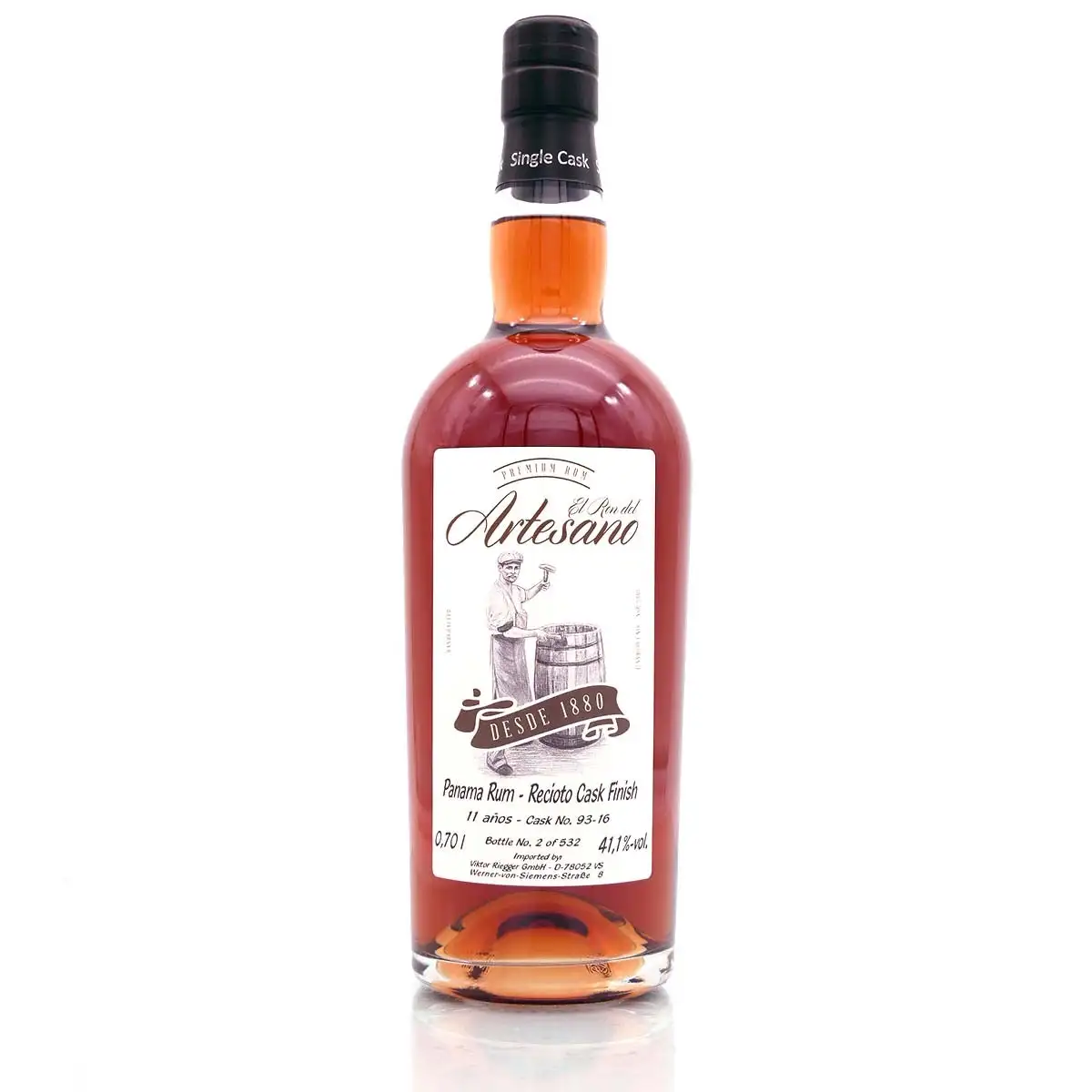 Bottle of El Ron del Artesano Panama Rum - Recioto Cask Finish 2008