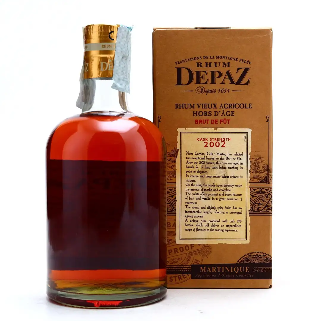 High resolution image of Depaz Cask Strength Small Batch 2002