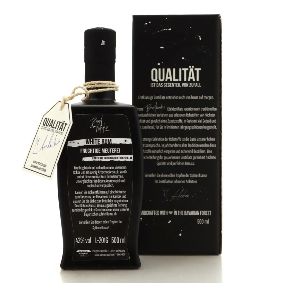 Image haute résolution de Brand Marke White Rum 2016
