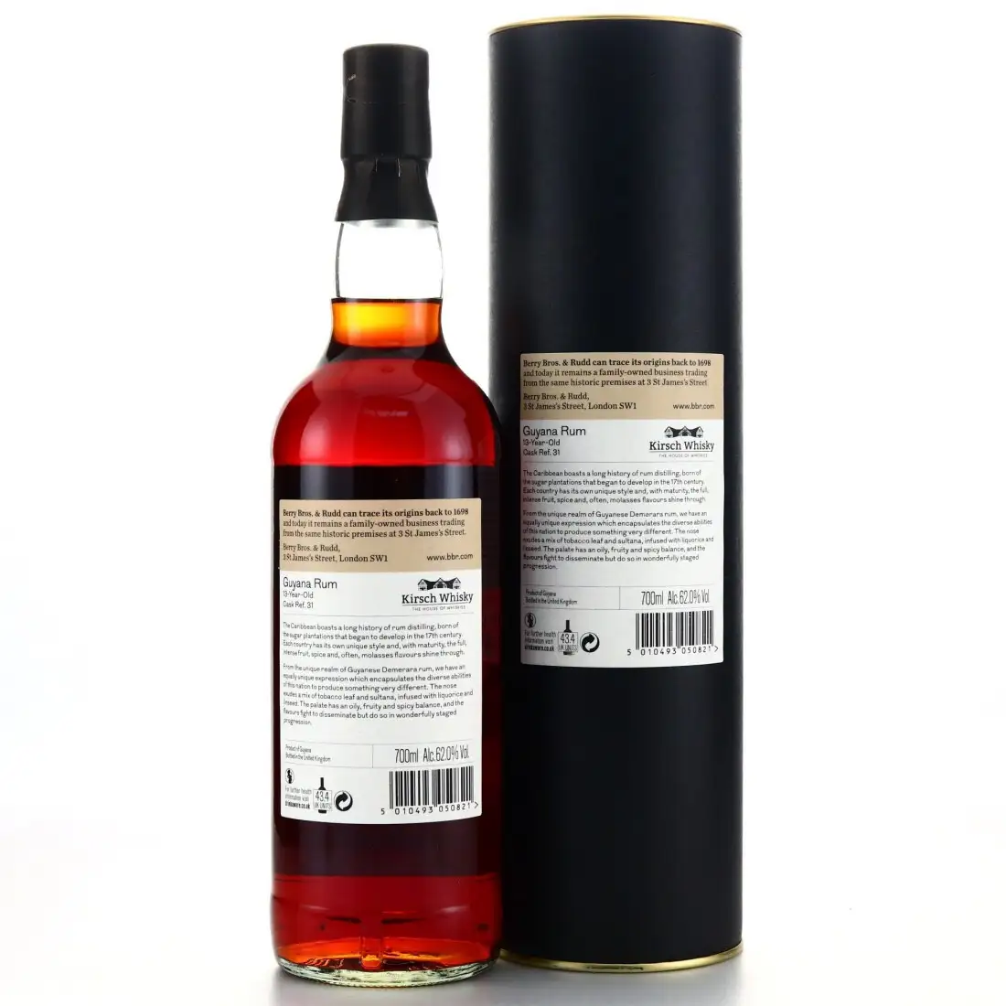 Image haute résolution de Berry Bros &amp; Rudd DDL Guyana Rum Kirsch Whisky 2004