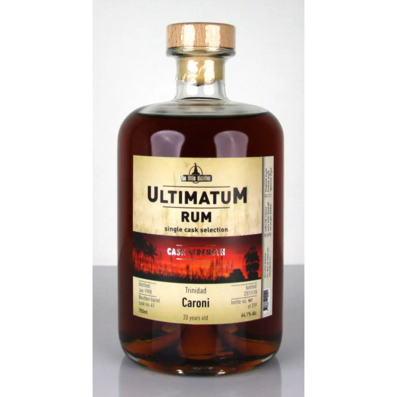Bottle of The Little Distiller Caroni Ultimatum Rum HTR 1998
