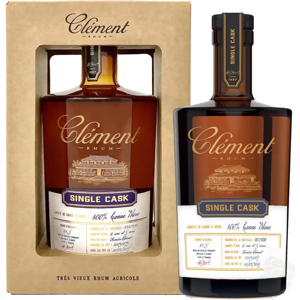 Bottle of Clément Single Cask 100% Canne Bleue 2001