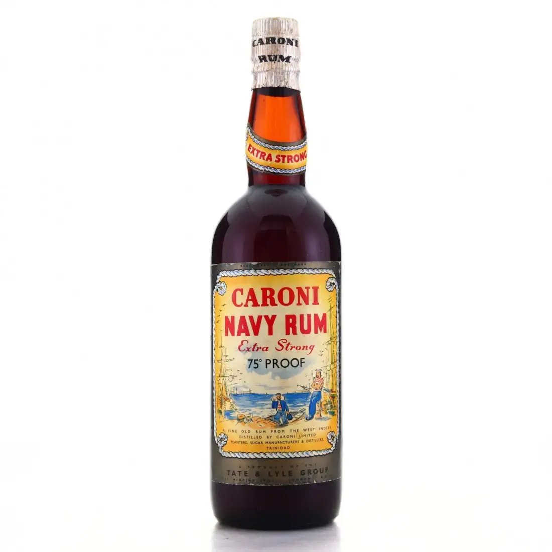 Bottle of Tate & Lyle Group Caroni Navy Rum Extra Strong 75 Proof