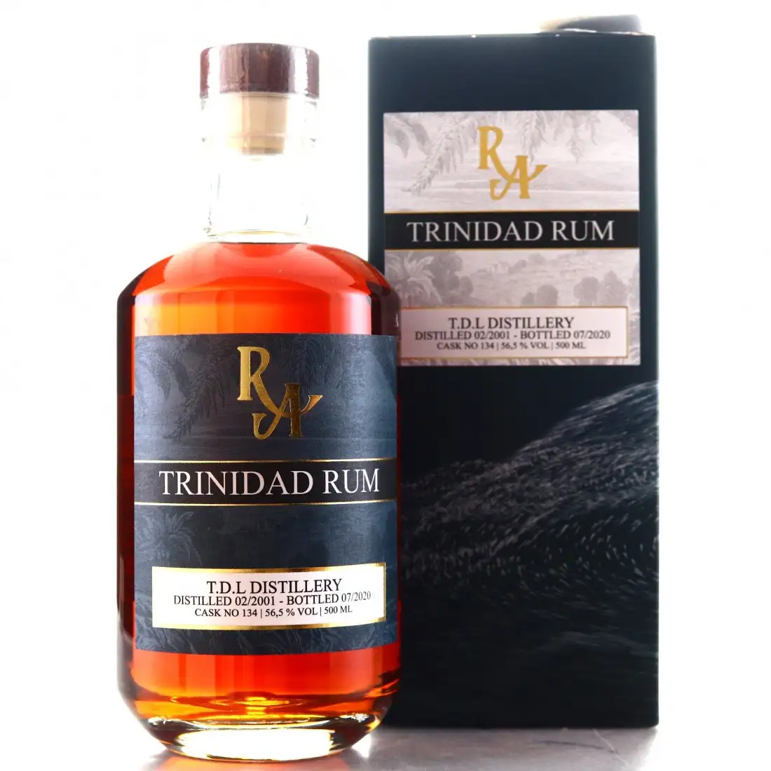 Bottle of T.D.L RA Trinidad Rum 2001