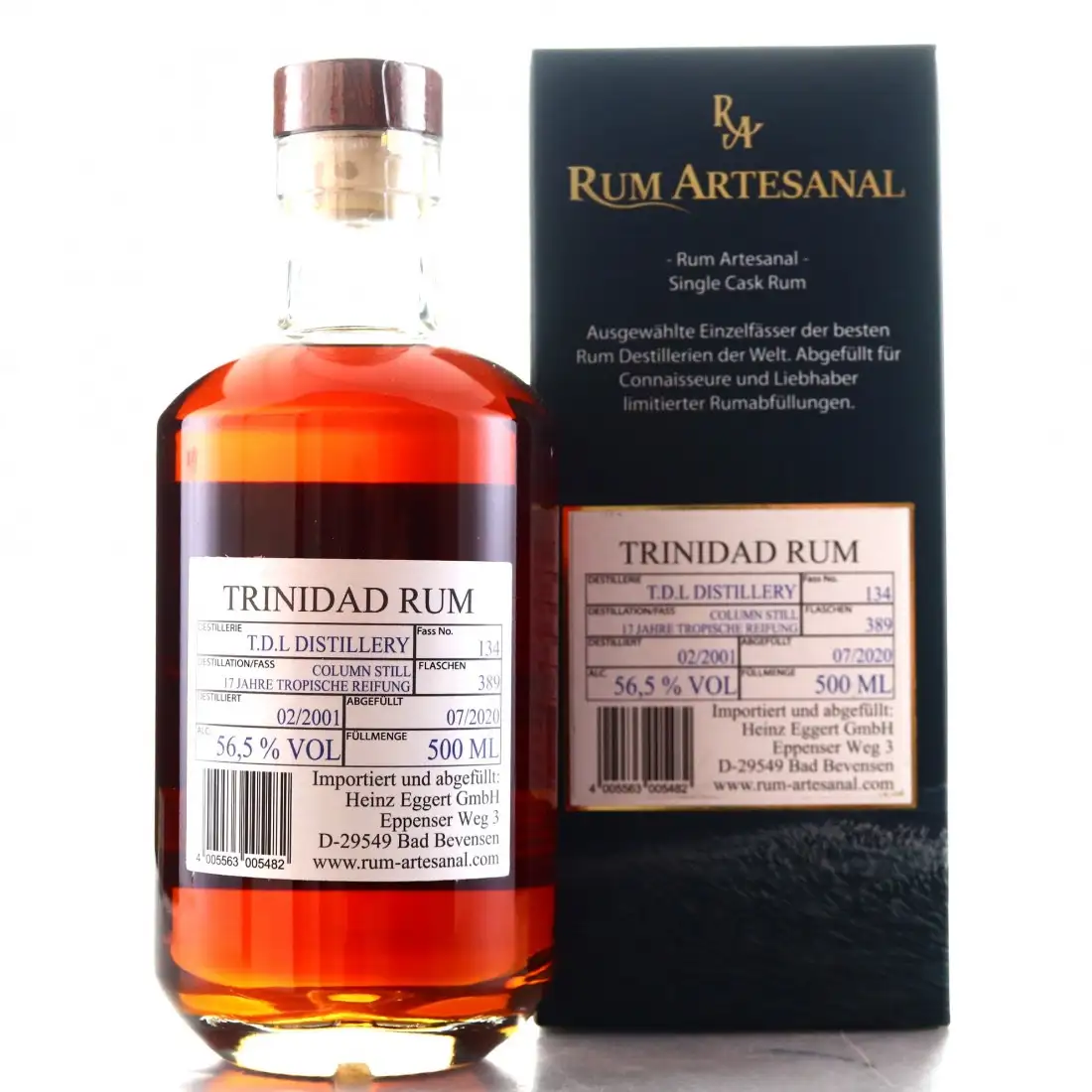 High resolution image of T.D.L RA Trinidad Rum 2001