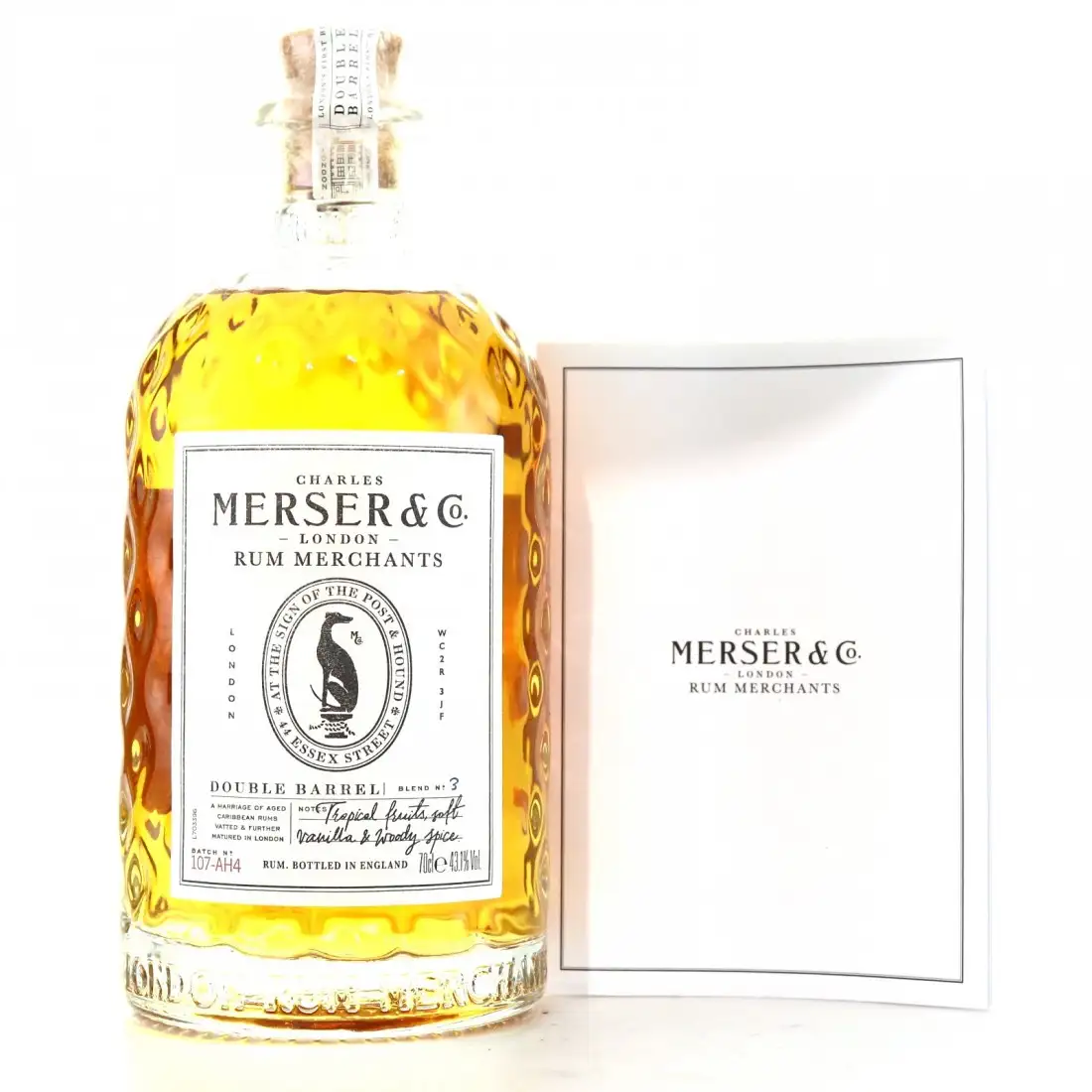 Bottle of Charles Merser & Co Rum Merchants Double Barrel