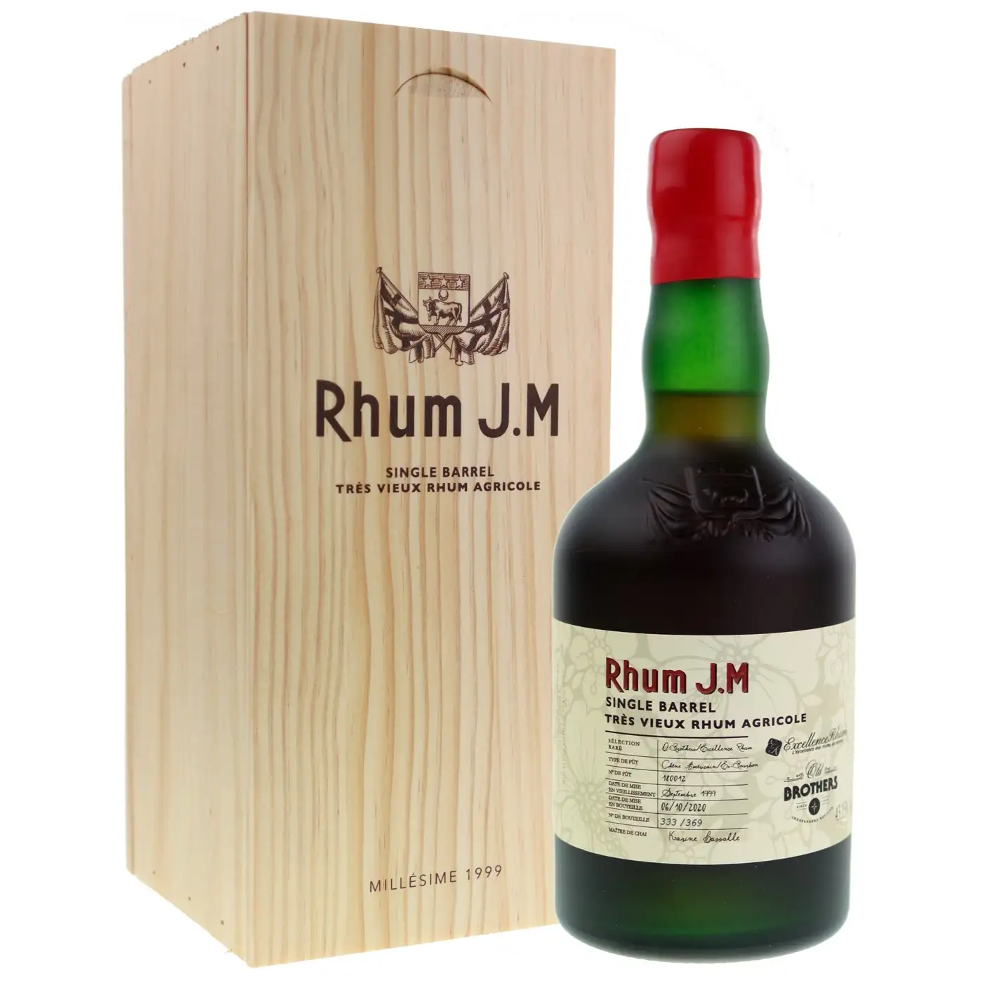 Bottle of Old Brothers & Excellence Rhum Rhum J.M 21 years 1999