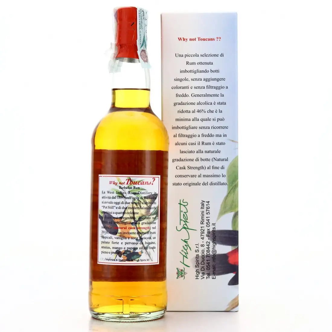 High resolution image of High Spirits Collection Barbados Rum (Why not Toucan?) 2000