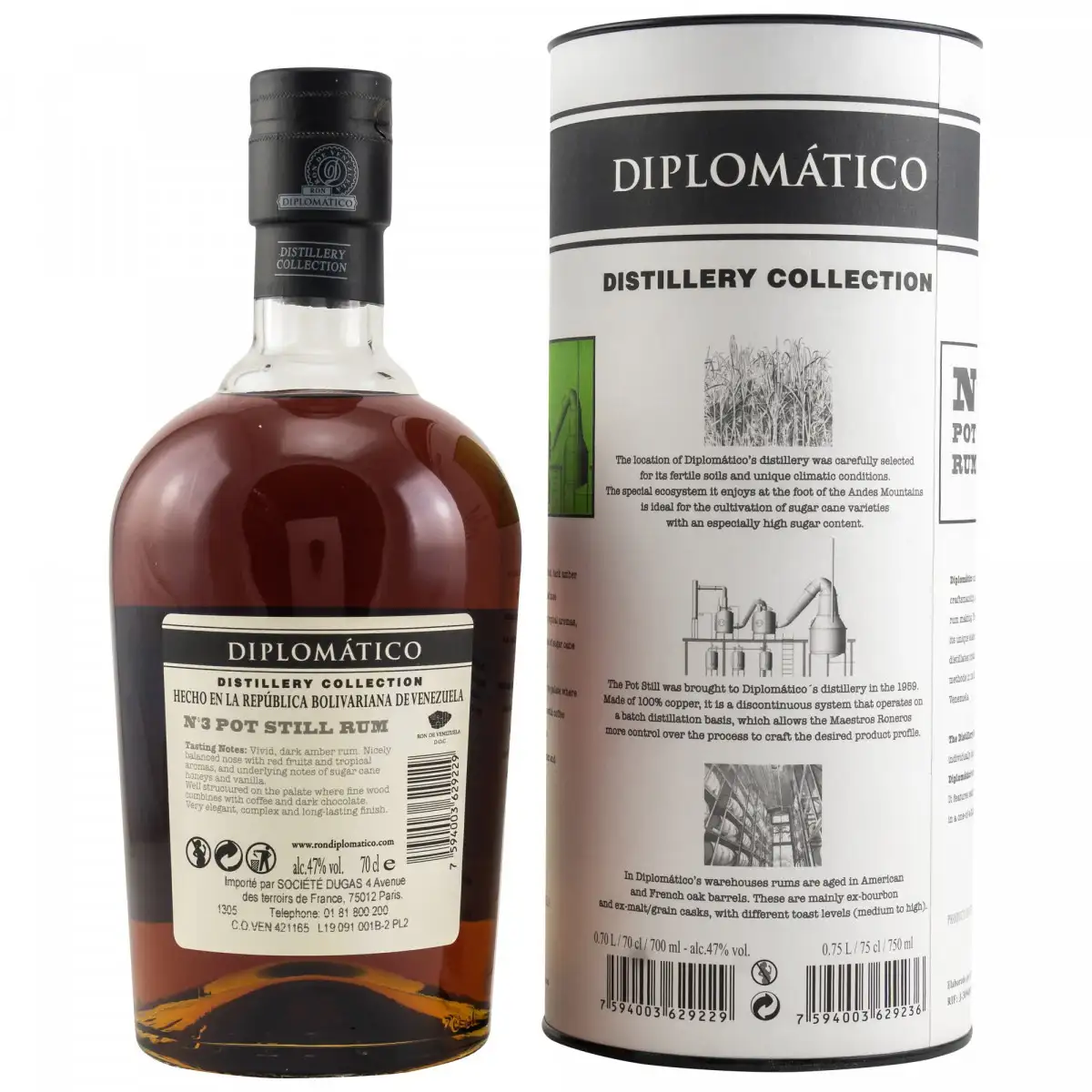 Image haute résolution de Diplomático No. 3 Pot Still Rum 2010