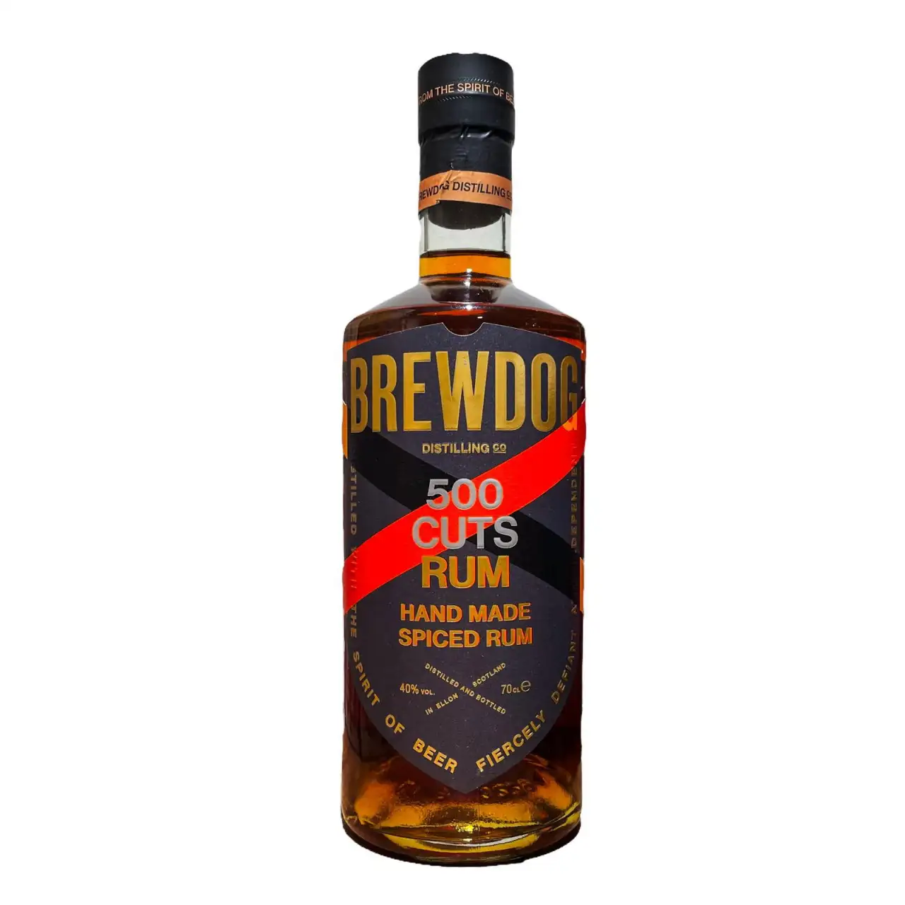 Bottle of Brewdog Distilling Co. 500 Cuts Hand Made Spiced