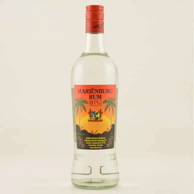 Bottle of Suriname Alcoholic Beverage Marienburg White Overproof