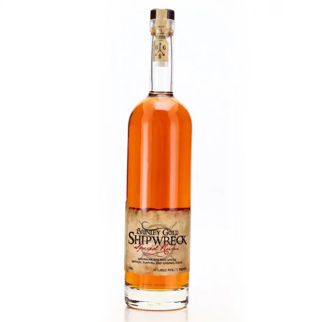 Bottle of Brinley Gold Shipwreck Spiced Rum