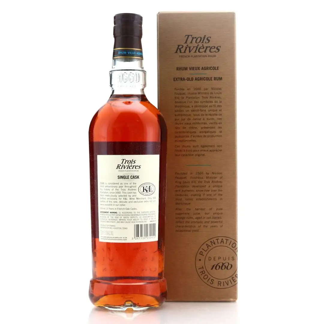 Image haute résolution de K&amp;L Wines Trois Rivières Rhum Vieux Agricole 2006
