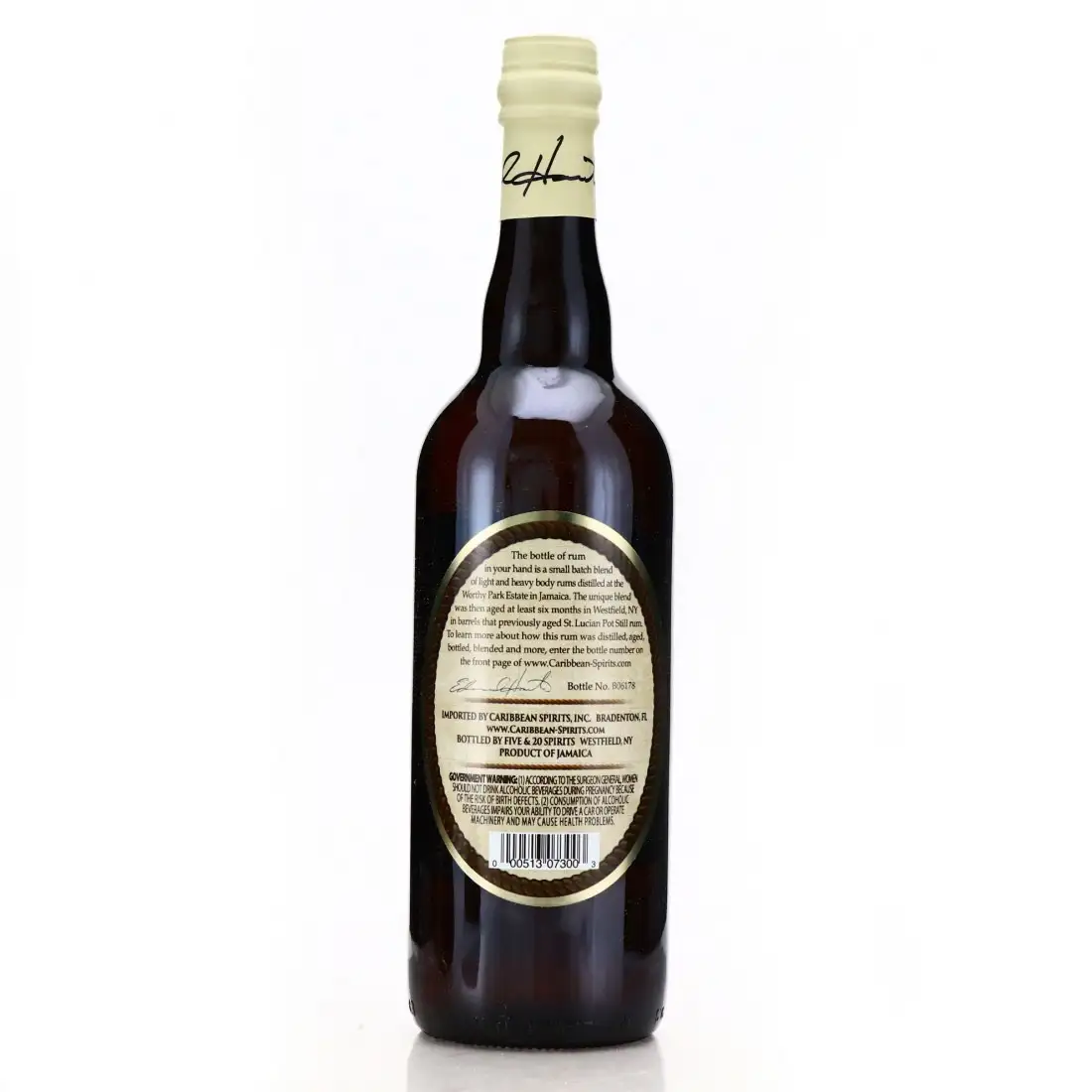 High resolution image of Five &amp; 20 Spirits Worthy Park Hamilton Jamaican Pot Still Blonde