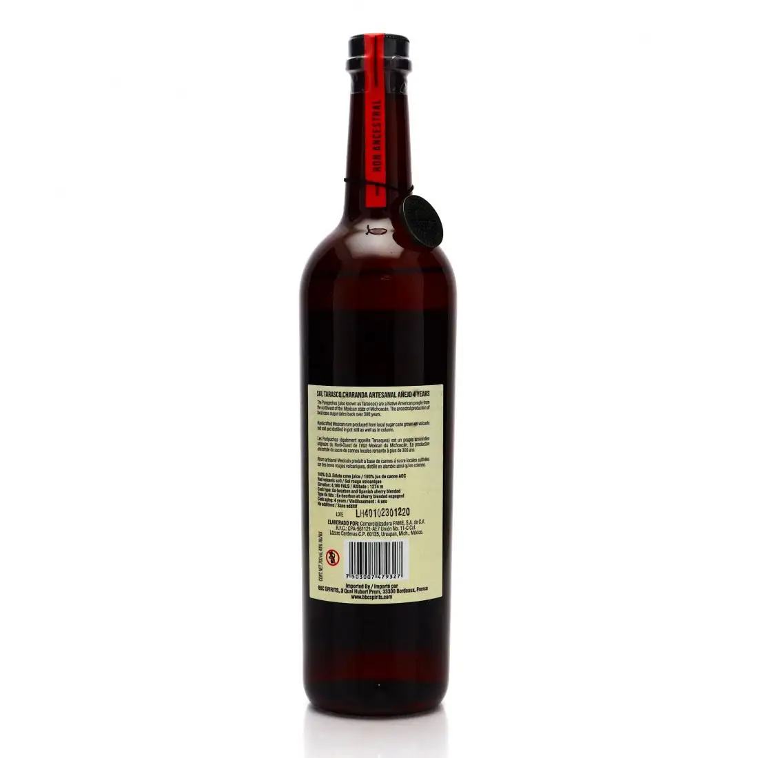 High resolution image of Comercializadora Pame S.A. Sol Tarasco Charanda Rum