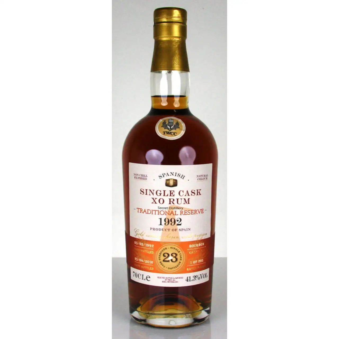 Bottle of The Whisky Cask Company Single Cask XO Rum - Traditional Reserve 1992
