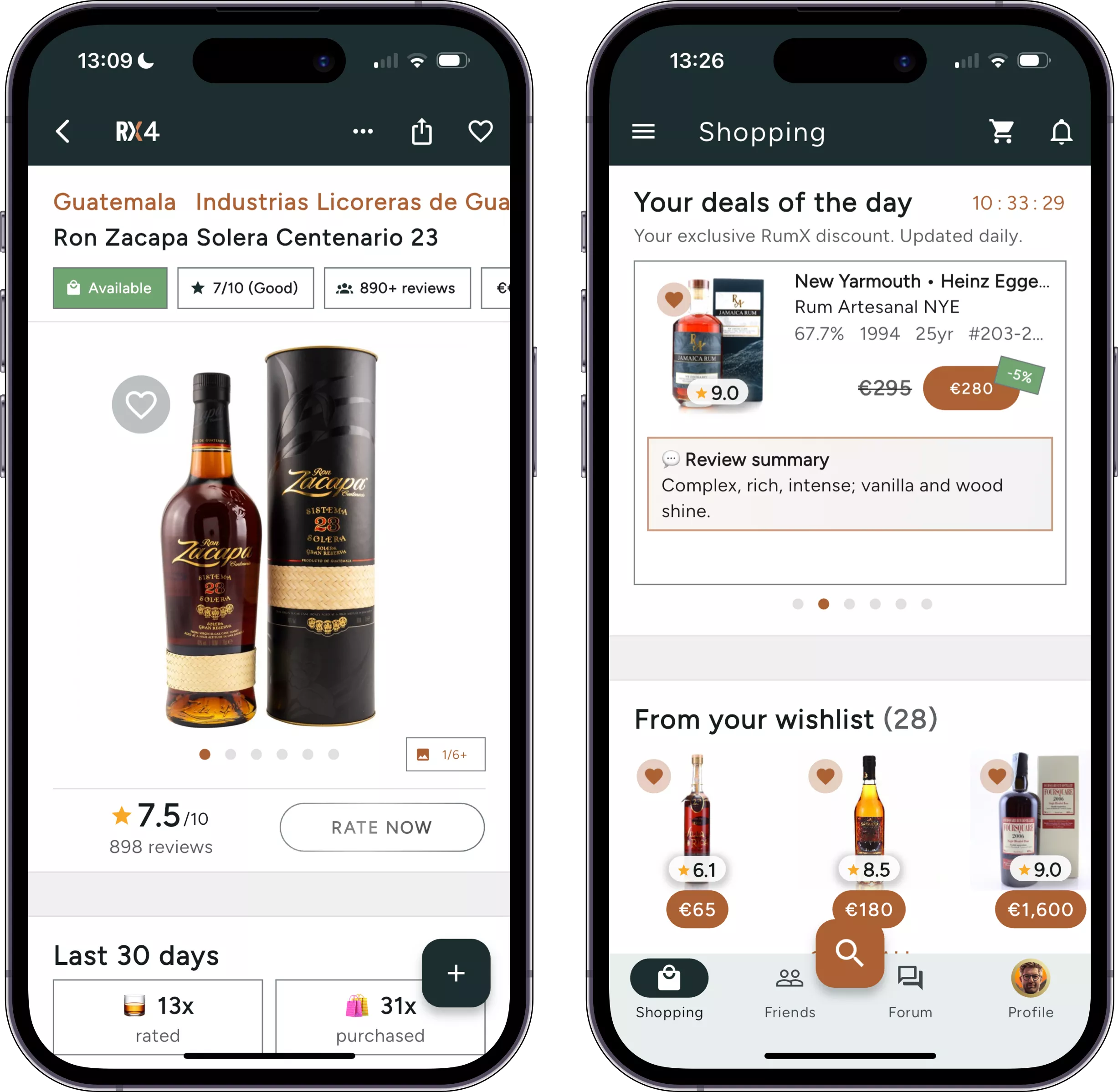 Screenshot of the explore area in the iOS app